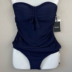 NWT DKNY Navy Blue Tankini and Matching Bottoms Sizes XS, M, and XL